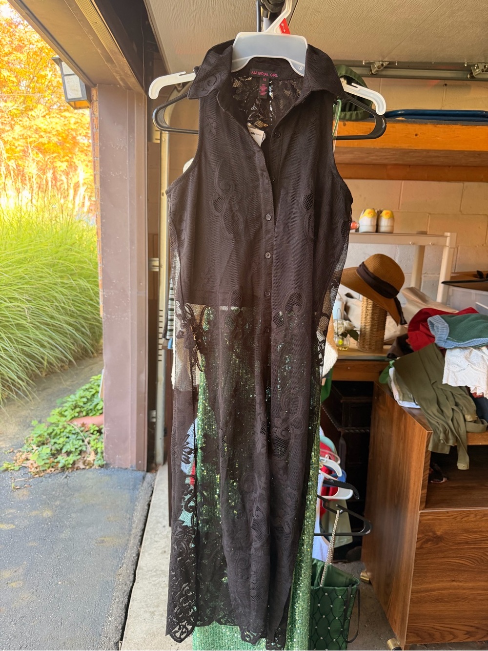 Material Girl Black Sheer Lace top